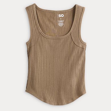 Juniors' SO® Seamed Rib Tank Top