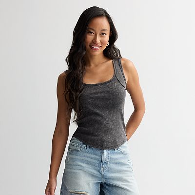 Juniors' SO® Seamed Rib Tank Top