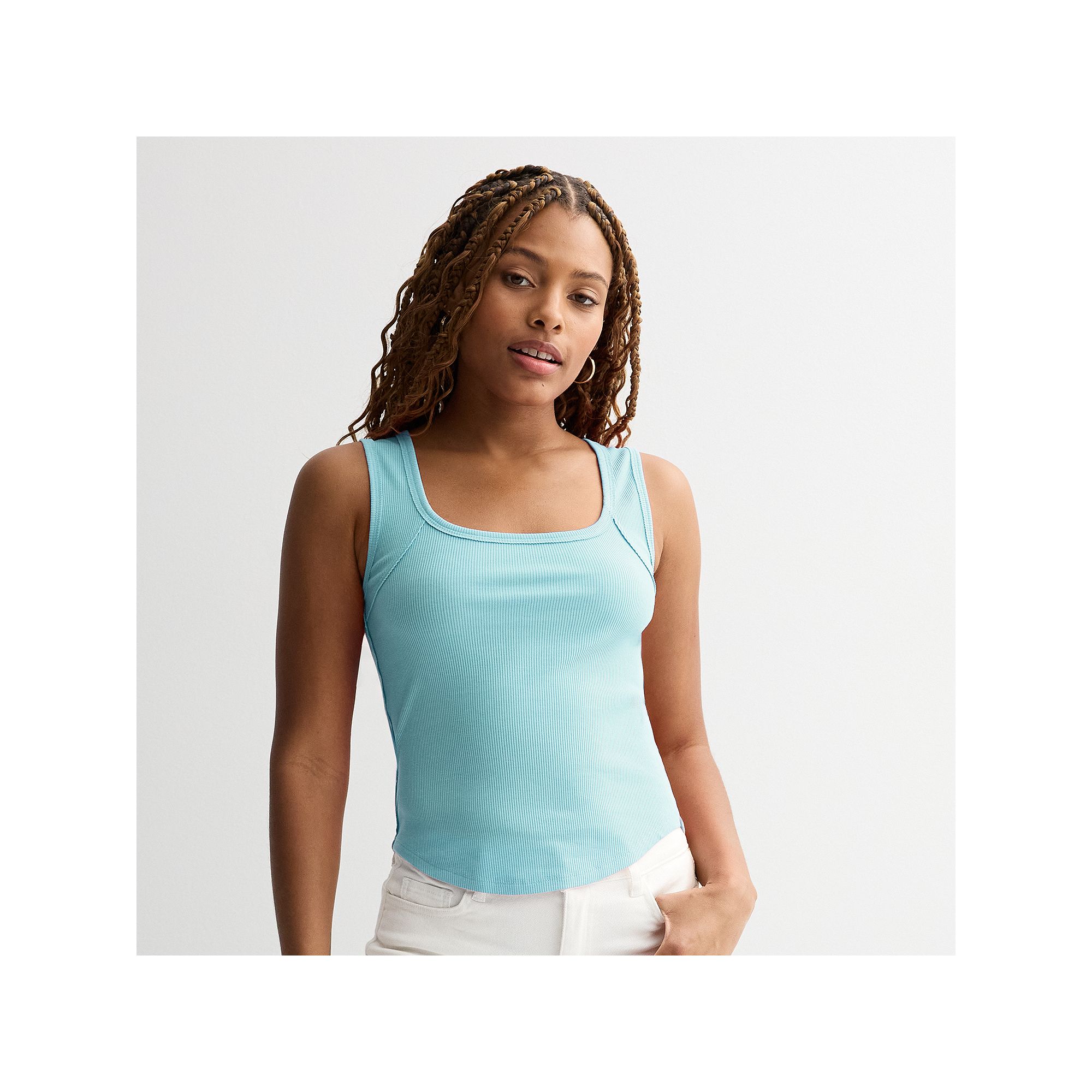 Juniors SO® Seamed Rib Tank Top, Girls, Size: XS, Blue Delight