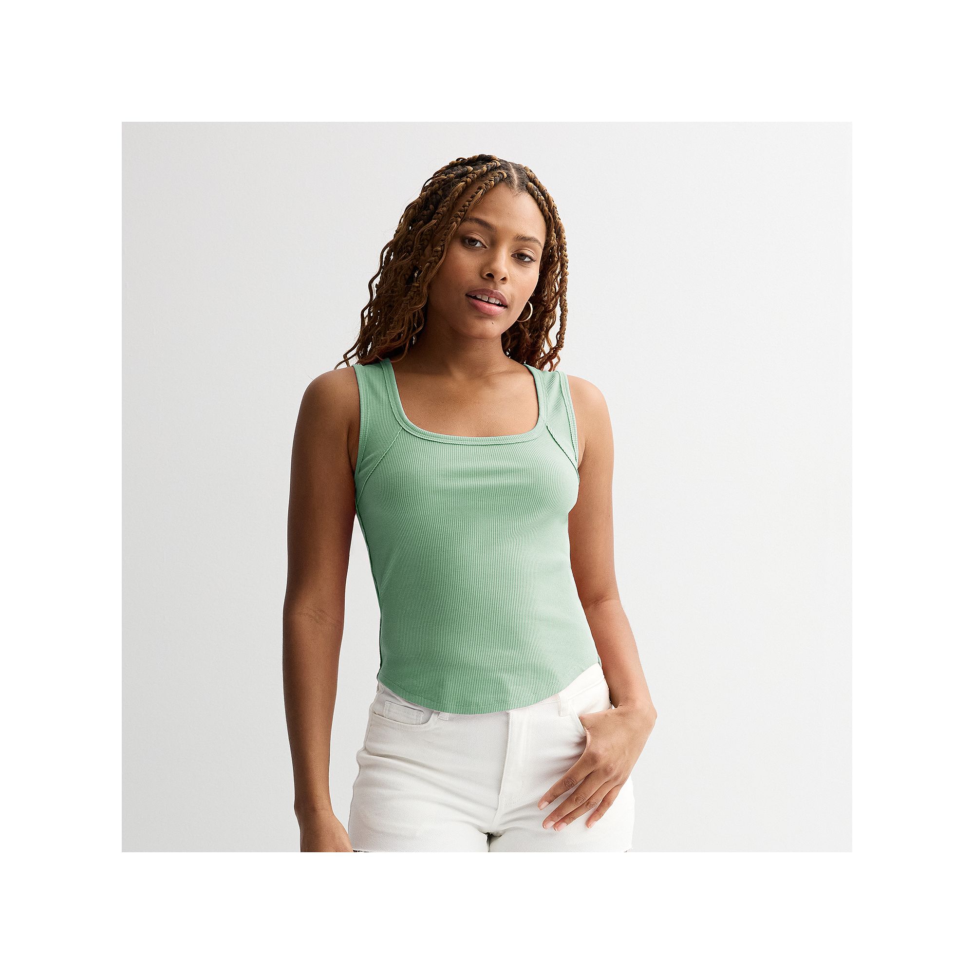 Juniors SO® Seamed Rib Tank Top, Girls, Size: XS, Green Leaf