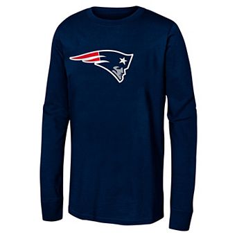 Youth Navy New England Patriots Primary Logo Long Sleeve T-Shirt
