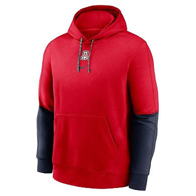Men's Nike Red/Navy Arizona Wildcats Sideline Club Pullover Hoodie
