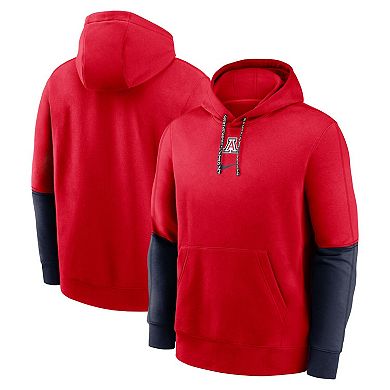 Men's Nike Red/Navy Arizona Wildcats Sideline Club Pullover Hoodie