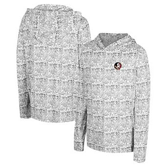 Youth Colosseum Black Florida State Seminoles All-Over Print Long Sleeve Hoodie T-Shirt