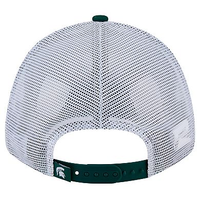 Men's New Era Green Michigan State Spartans Trucker 9FORTY Adjustable Hat