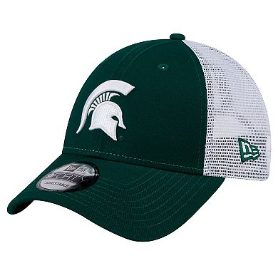 Men's New Era Green Michigan State Spartans Trucker 9FORTY Adjustable Hat