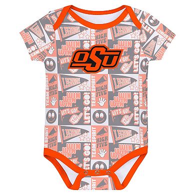 Newborn Orange Oklahoma State Cowboys Sunday Comics 3-Pack Bodysuit Set