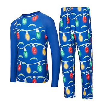 Men's Concepts Sport Royal Los Angeles Chargers Garland Knit Raglan Long Sleeve T-Shirt and Pants Set