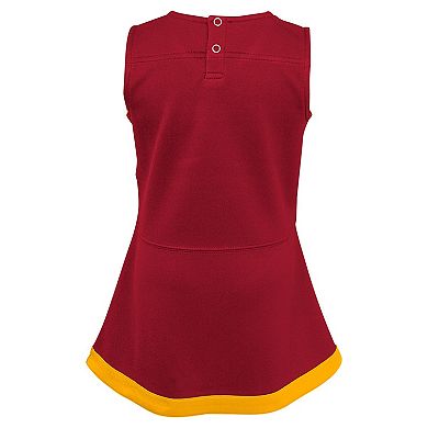 Girls Preschool Burgundy Washington Commanders Two-Piece Cheer Captain Jumper Dress with Bloomers Set