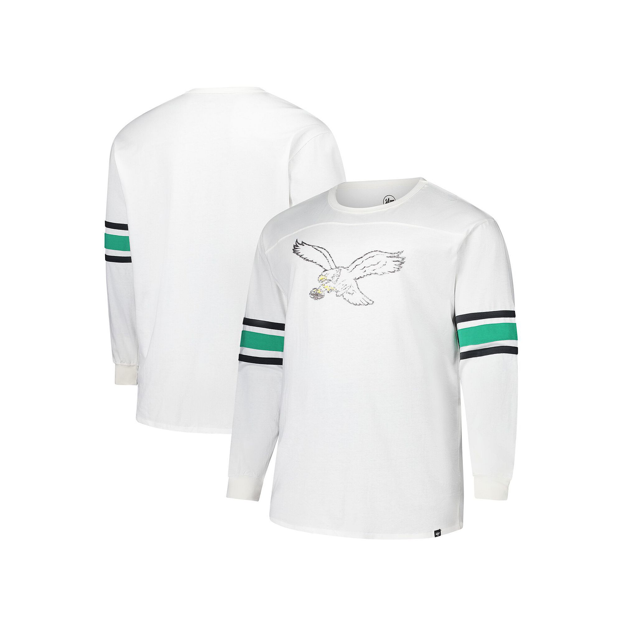 Mens 47 White Philadelphia Eagles Big & Tall Premier Brex Long Sleeve T-S