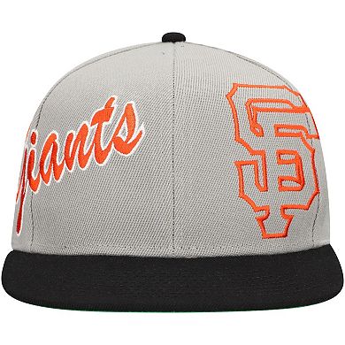 Men's Mitchell & Ness Gray San Francisco Giants Knock Out Panel Snapback Hat
