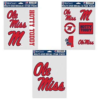 WinCraft Ole Miss Rebels Three-Pack Fan Decal Set