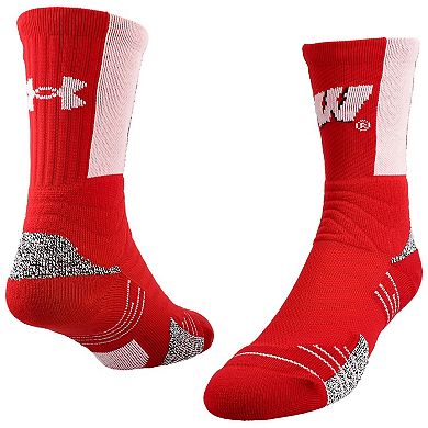 Men's Under Armour Red Wisconsin Badgers Sideline Playmaker Crew