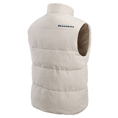 Men's Darius Rucker Collection by Fanatics Cream Seattle Seahawks Puffer Full-Snap Vest