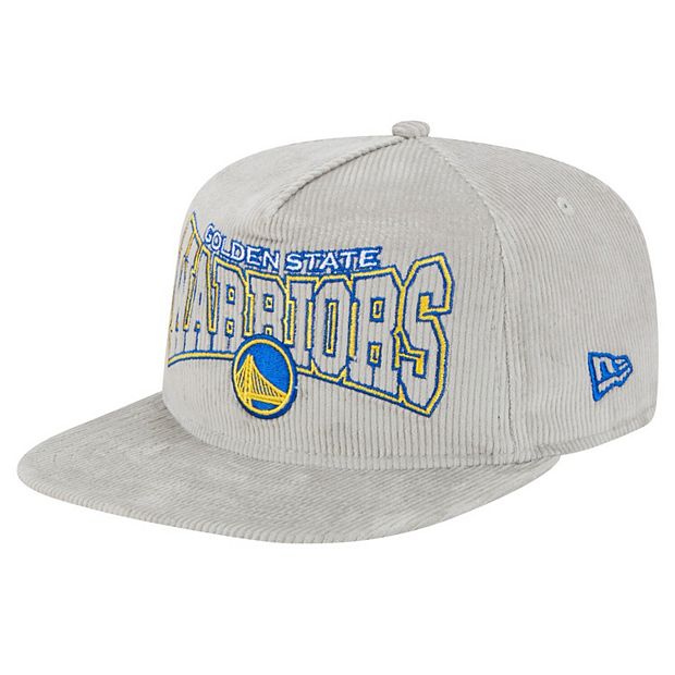 Men s New Era Gray Golden State Warriors Throwback Corduroy Golfer Snapback Hat