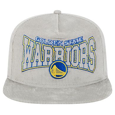 Men's New Era Gray Golden State Warriors Throwback Corduroy Golfer Snapback Hat