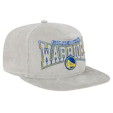 Men's New Era Gray Golden State Warriors Throwback Corduroy Golfer Snapback Hat