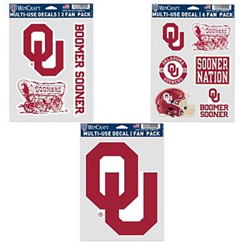 WinCraft Oklahoma Sooners Three-Pack Fan Decal Set