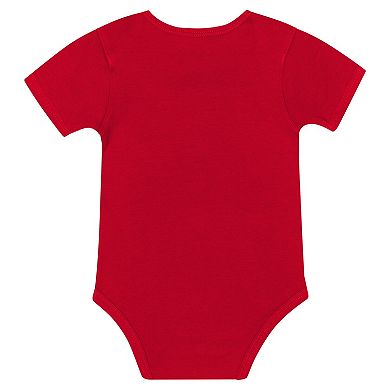 "Newborn & Infant Ohio State Buckeyes Dynamic Duo Bodysuit, Bib & Cuffed Knit Hat Set"