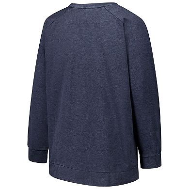 Women's Fanatics Navy Houston Texans Acid Wash Raglan Pullover Sweatshirt