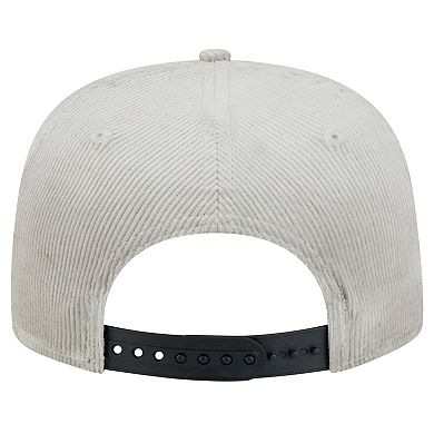 Men's New Era Gray Milwaukee Bucks Throwback Corduroy Golfer Snapback Hat