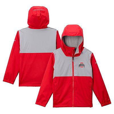 Youth Columbia Scarlet Ohio State Buckeyes Rainy Fields Lined Omni