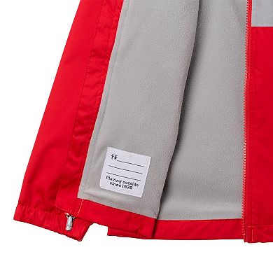 Youth Columbia Scarlet Ohio State Buckeyes Rainy Fields Lined Omni-Tech Full-Zip Hoodie Jacket