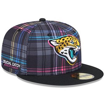 Men's New Era Black Jacksonville Jaguars 2024 NFL Crucial Catch Plaid 59FIFTY Fitted Hat