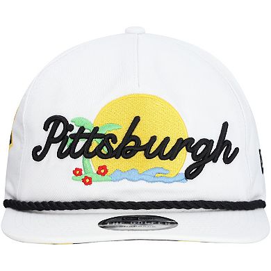 Men's New Era White Pittsburgh Pirates Paradise Golfer Adjustable Hat