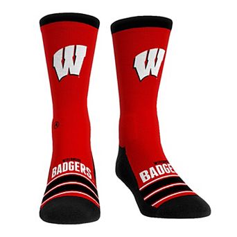 Unisex Rock Em Socks Wisconsin Badgers Gametime Stripe Crew Socks