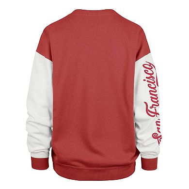 Women's '47 Scarlet San Francisco 49ers Double Header Rise Andie Pullover Sweatshirt