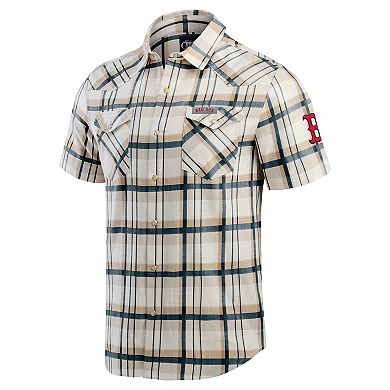 Men's Darius Rucker Collection by Fanatics Navy Boston Red Sox Plaid Full-Snap Shirt