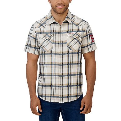 Men's Darius Rucker Collection by Fanatics Navy Boston Red Sox Plaid Full-Snap Shirt