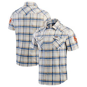 Men's Darius Rucker Collection by Fanatics Royal New York Mets Plaid Full-Snap Shirt