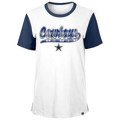 Women's New Era White/Navy Dallas Cowboys 3rd Down T-Shirt