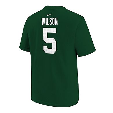 Youth Nike Garrett Wilson Green New York Jets Player Name & Number T-Shirt