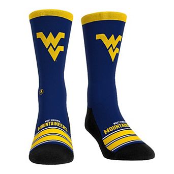 Unisex Rock Em Socks West Virginia Mountaineers Gametime Stripe Crew Socks