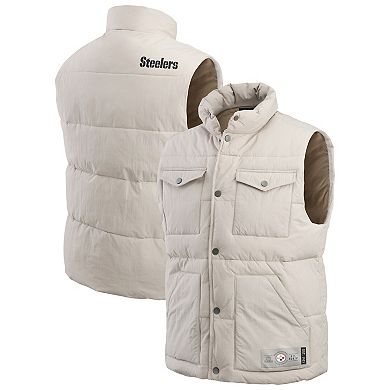 Men's Darius Rucker Collection by Fanatics Cream Pittsburgh Steelers Puffer Full-Snap Vest