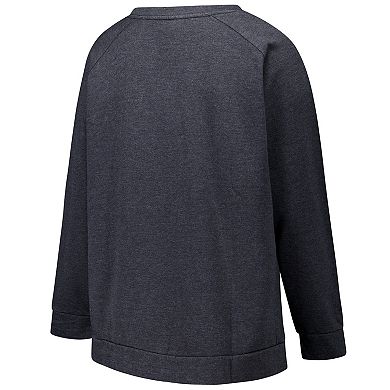 Women's Fanatics Charcoal Las Vegas Raiders Acid Wash Raglan Pullover Sweatshirt