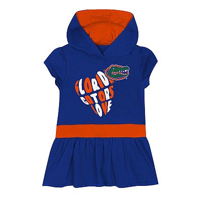 Girls Toddler Royal Florida Gators Team Love French Terry Hoodie Dress