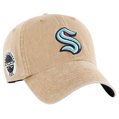 Men's '47 Khaki Seattle Kraken Earldor Clean Up Adjustable Hat