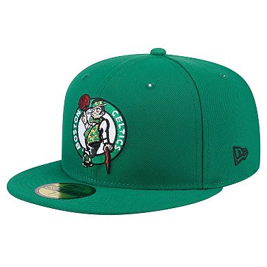 Men's New Era Kelly Green Boston Celtics Throwback Pennant 59FIFTY Fitted Hat