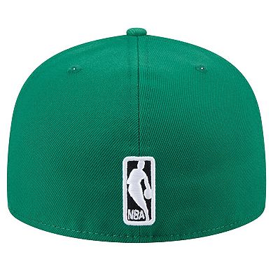 Men's New Era Kelly Green Boston Celtics Throwback Pennant 59FIFTY Fitted Hat