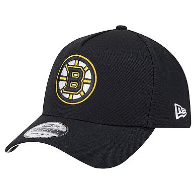 Men's New Era Black Boston Bruins Core A-Frame 9FORTY Adjustable Hat