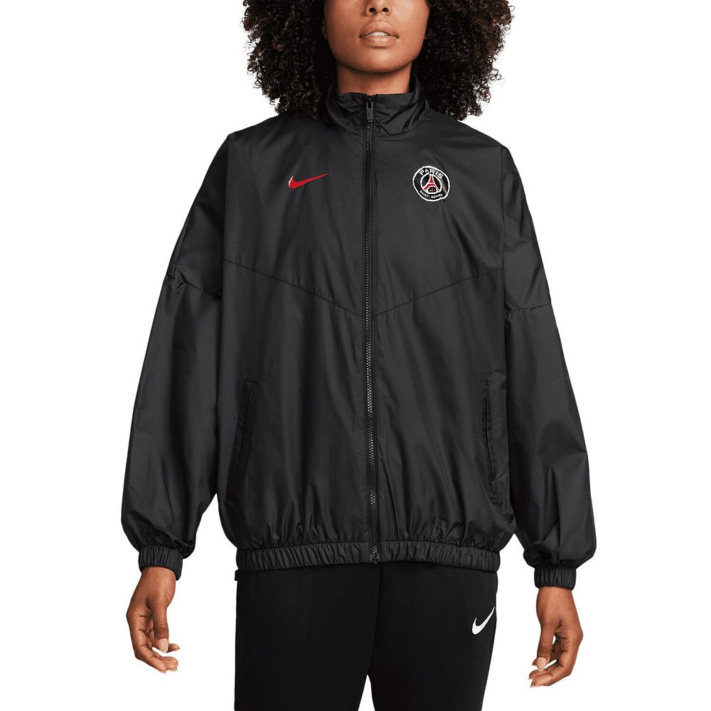 Women's Nike Black Paris Saint-Germain Essential Windrunner Full