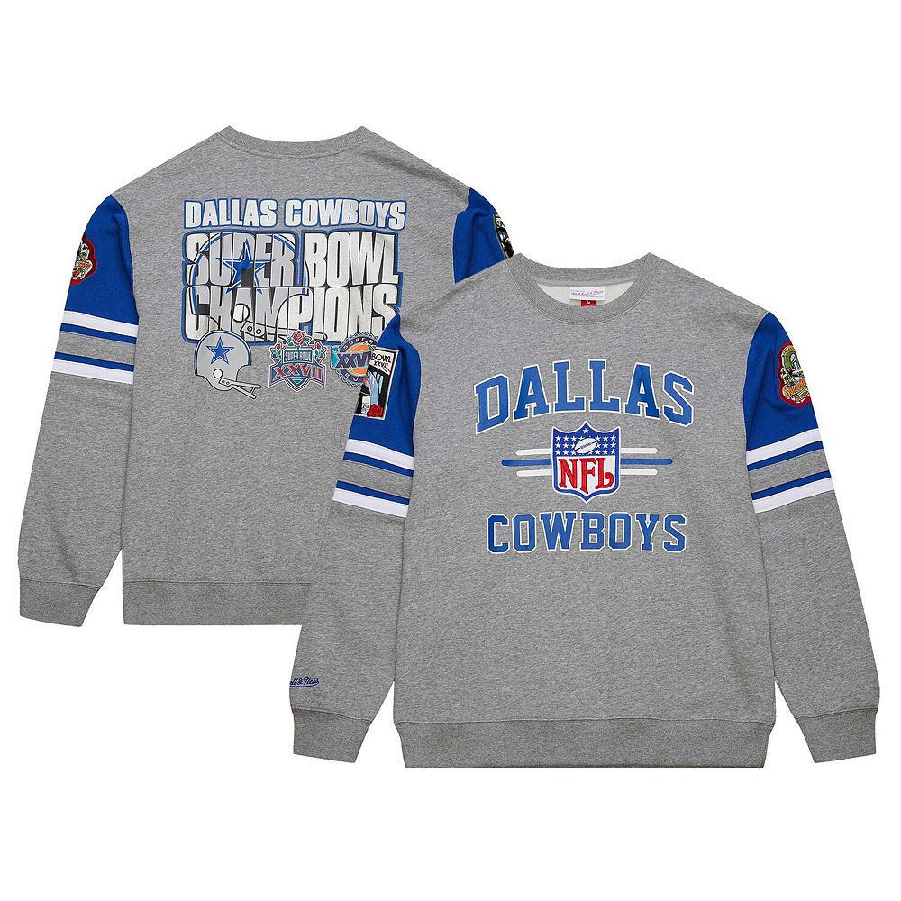 Mitchell & Ness Men's NFL Front Stripe Full Zip Sweater Dallas Cowboys
