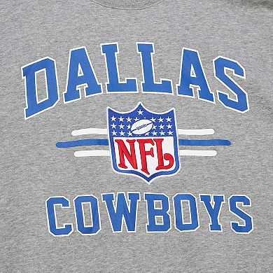 Men's Mitchell & Ness Heather Gray Dallas Cowboys Vintage Logo Pullover Sweatshirt