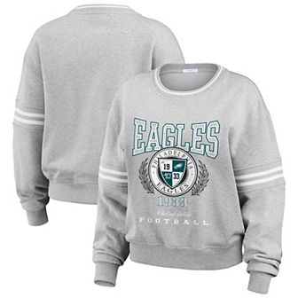 Women's WEAR by Erin Andrews Heather Gray Philadelphia Eagles Pullover Sweatshirt