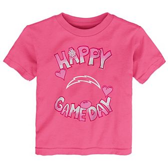 Infant Pink Los Angeles Chargers Happy Gameday T-Shirt