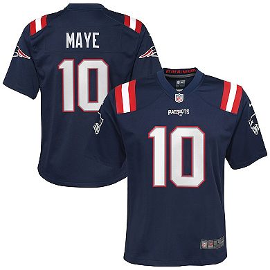 Youth Nike Drake Maye Navy New England Patriots 2024 NFL Draft First Round Pick Player Game Jersey